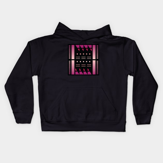 “Dimensional Waves (1)” - V.5 Red - (Geometric Art) (Dimensions) - Doc Labs Kids Hoodie by Doc Labs